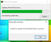 unable to update the minecraft native launcher windows