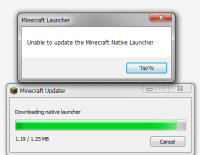 unable to download update minecraft native launcher